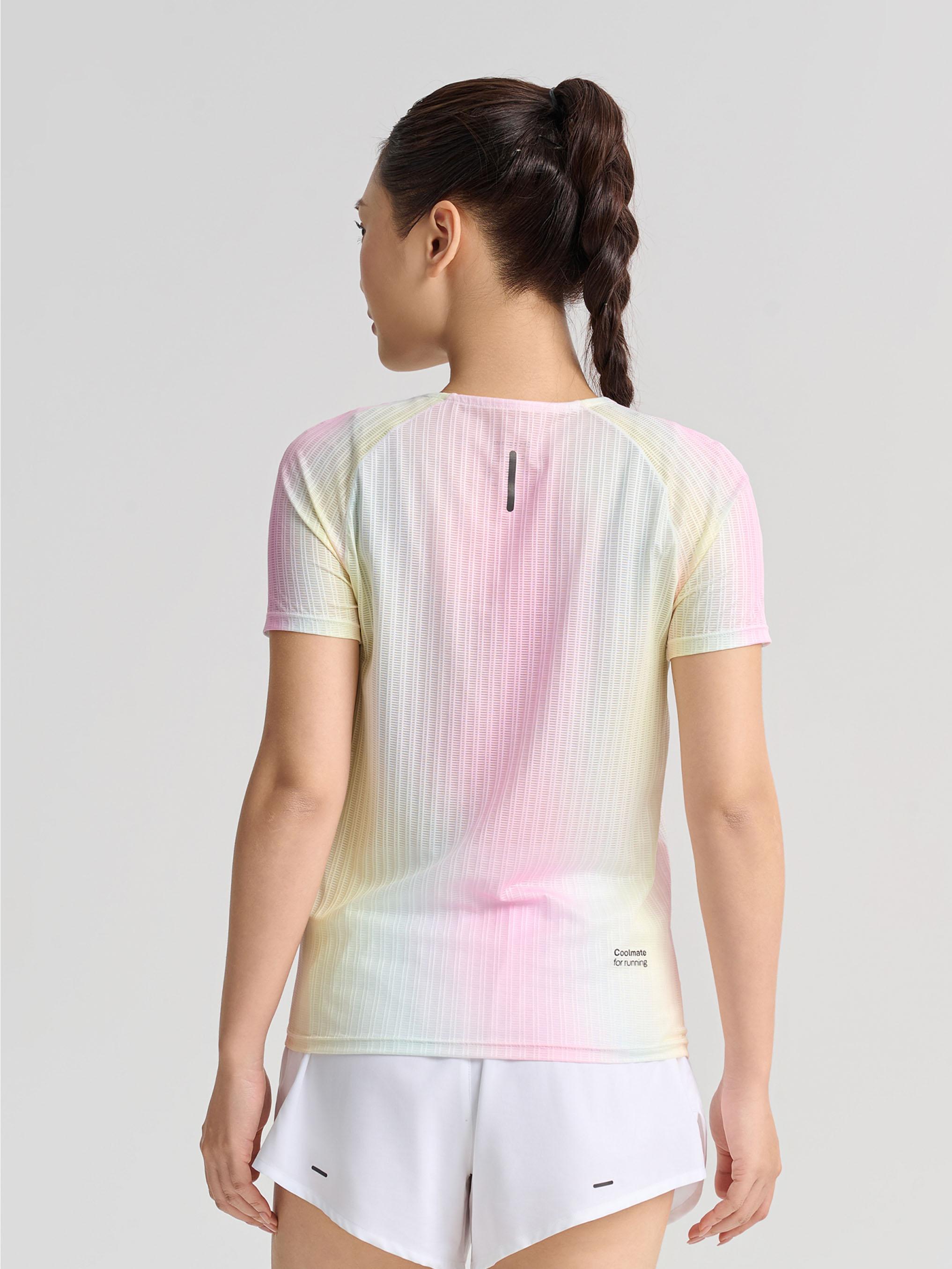 Tshirt chạy bộ nữ AirFlow Exdry Ombre - Mặt sau